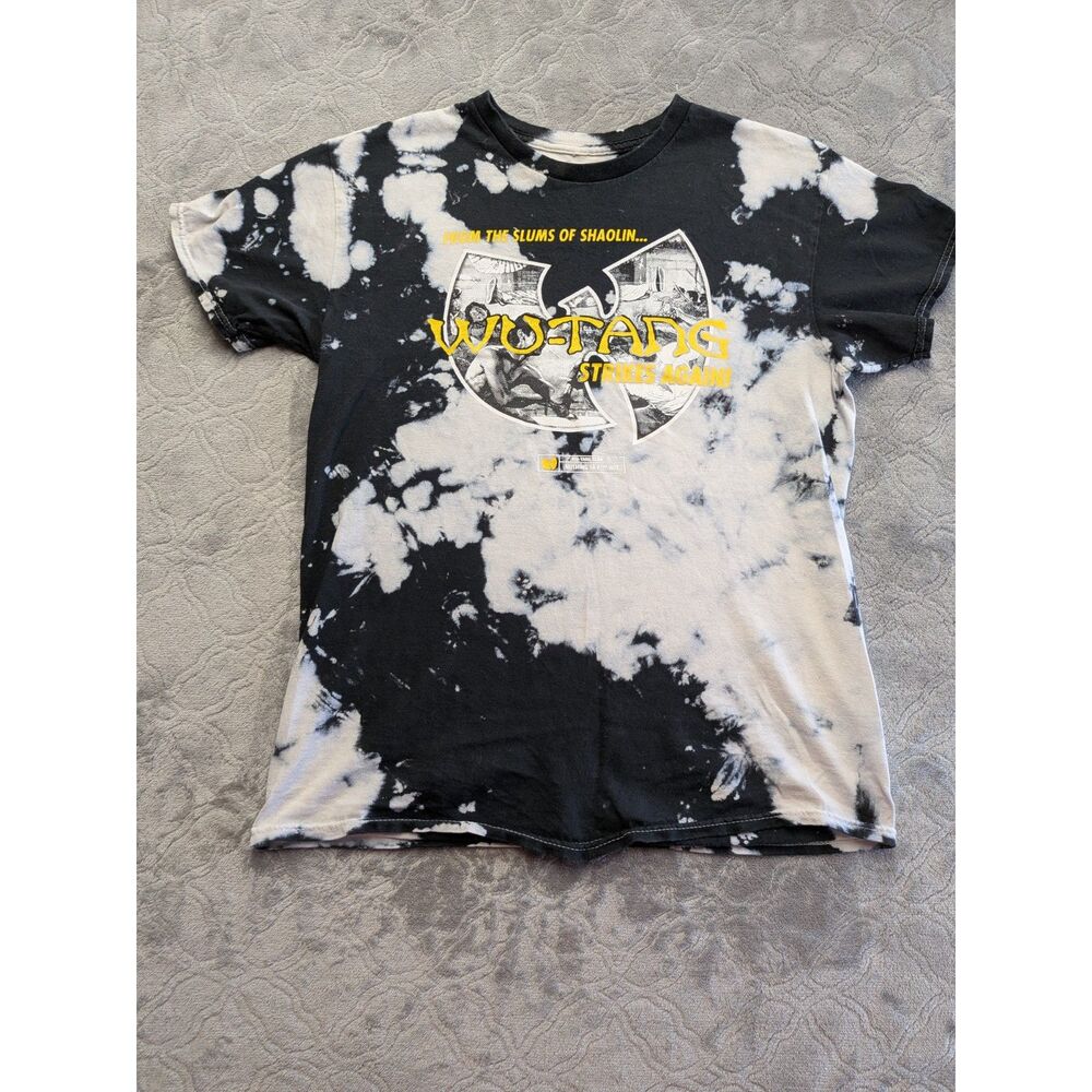 Wu-Tang Clan Strikes Again Tie Dye Graphic T-Shirt Black White Cotton Tee